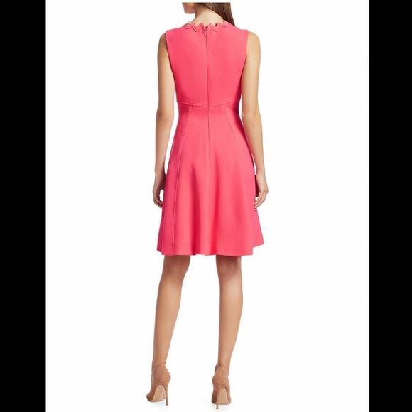 NWT Lela Rose Wave-Trimmed Stretch-Wool Dress Size 12 $1490 - Picture 3 of 13